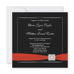 Black White Red Black Wedding Personalized Invites