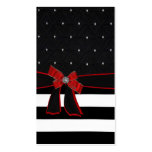 Black,White,Red,Bow Rhinestone Business Card