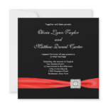 Black White Red Red Black Wedding invitations