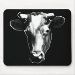 Black & White Retro Cow Graphic