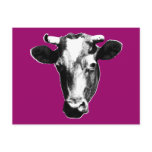 Black & White Retro Cow Graphic