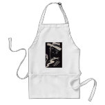 Black & White Retro High Fashion Sketch aprons
