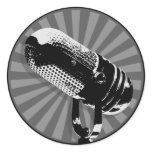 Black & White Retro Microphone Emblem