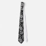 Black & White Retro Ornate Paisley Pattern Tie