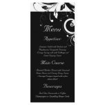 Black + White Reverse Swirl Wedding Menu rack cards