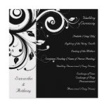 Black + White Reverse Swirl Wedding Program Personalized Announcement