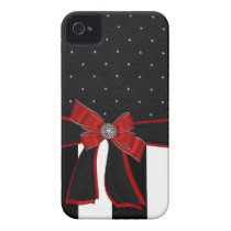 Black & White Rhinestone and Bow Iphone Case Case-mate Iphone 4 Case