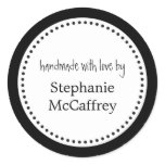Black white rosette handmade label party favour