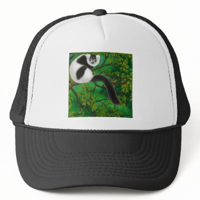 Black & White Ruffed Lemur Hat by twopurringcats
