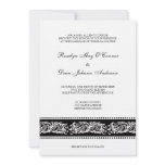 Black & white scroll elegant wedding invitation