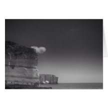 Black & White Sea Against Rocks Portugal Cards