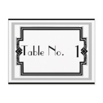 Black White Silver Art Deco Frame Table Number Postcard