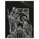 black white silver nativity flyers