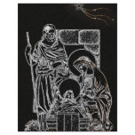 black white silver nativity flyers