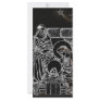 black white silver nativity rack card