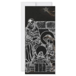 black white silver nativity rack cards