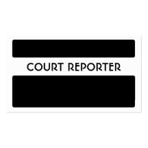 Black white simple court reporter business cards