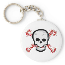 Black/White Skull & Bloody Cross Bones Key Chains
