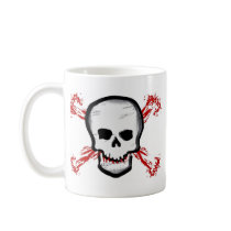 Black/White Skull & Bloody Cross Bones Mugs