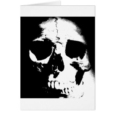 Black & White Skull Greeting Card by made_in_atlantis