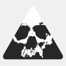 Black & White Skull Triangle Stickers
