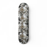Black White Skulls Knot Bones Skeleton Skateboard