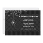 Black & White Spider Damask Halloween Invitations