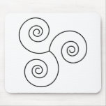 Black/White Spiral of Life Mouse Pad