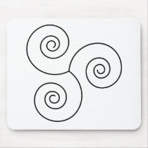 Black/White Spiral of Life Mouse Pad