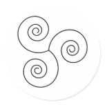 Black/White Spiral of Life Round Sticker