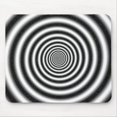 Black & White Spiral Optical Illusion Mouse Pad by JuJuGarden