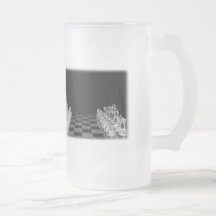 Black & White Spooky Glass Chess Board Game Mug