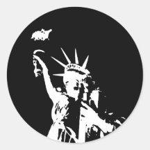 Black & White Statue of Liberty Silhouette Sticker