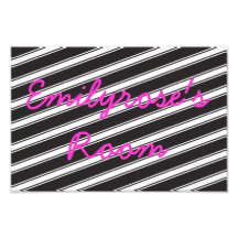 Black White Stripe Pattern Photo Print Wall Decor