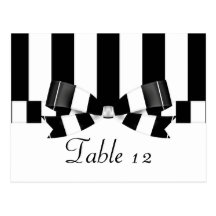 Black & White Striped Wedding Classic Postcards