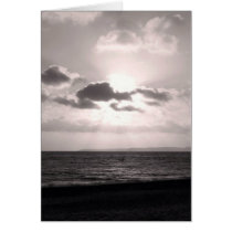 Black & White Sunbeams Greeting Cards