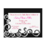 Black & White Swirl Baby Shower Invitation Postcards