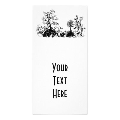 Black & White Swirly Landscape Trees Fruit Hills by VoXeeD