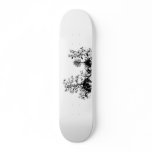 Black & White Swirly Landscape Trees Fruit Hills skateboards