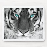 Black White Tiger Mouse Pad