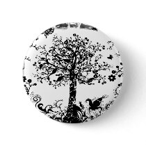 Black & White Tree Butterfly Silhouette