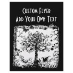Black & White Tree Butterfly Silhouette flyers