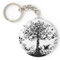 Black & White Tree Butterfly Silhouette
