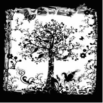 Black & White Tree Butterfly Silhouette