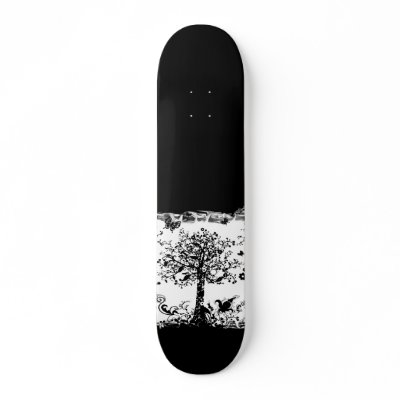 Black & White Tree Butterfly Silhouette by VoXeeD