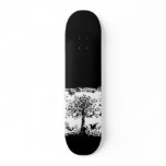 Black & White Tree Butterfly Silhouette skateboards