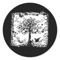 Black & White Tree Butterfly Silhouette