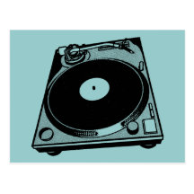 Black & White Turntable Post Cards