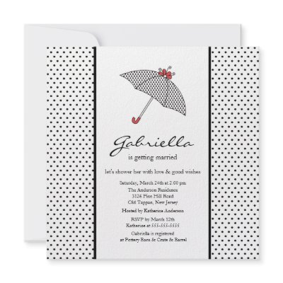 Black & White Umbrella Bridal Shower Invitation by celebrateitinvites
