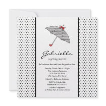 Black & White Umbrella Bridal Shower Invitation